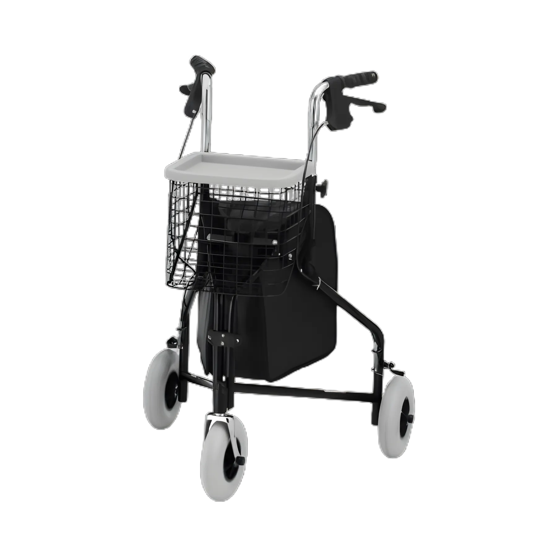 Traveler® 3-Wheel Rollator Walker - Adjustable, Lightweight Aluminum Frame, Black