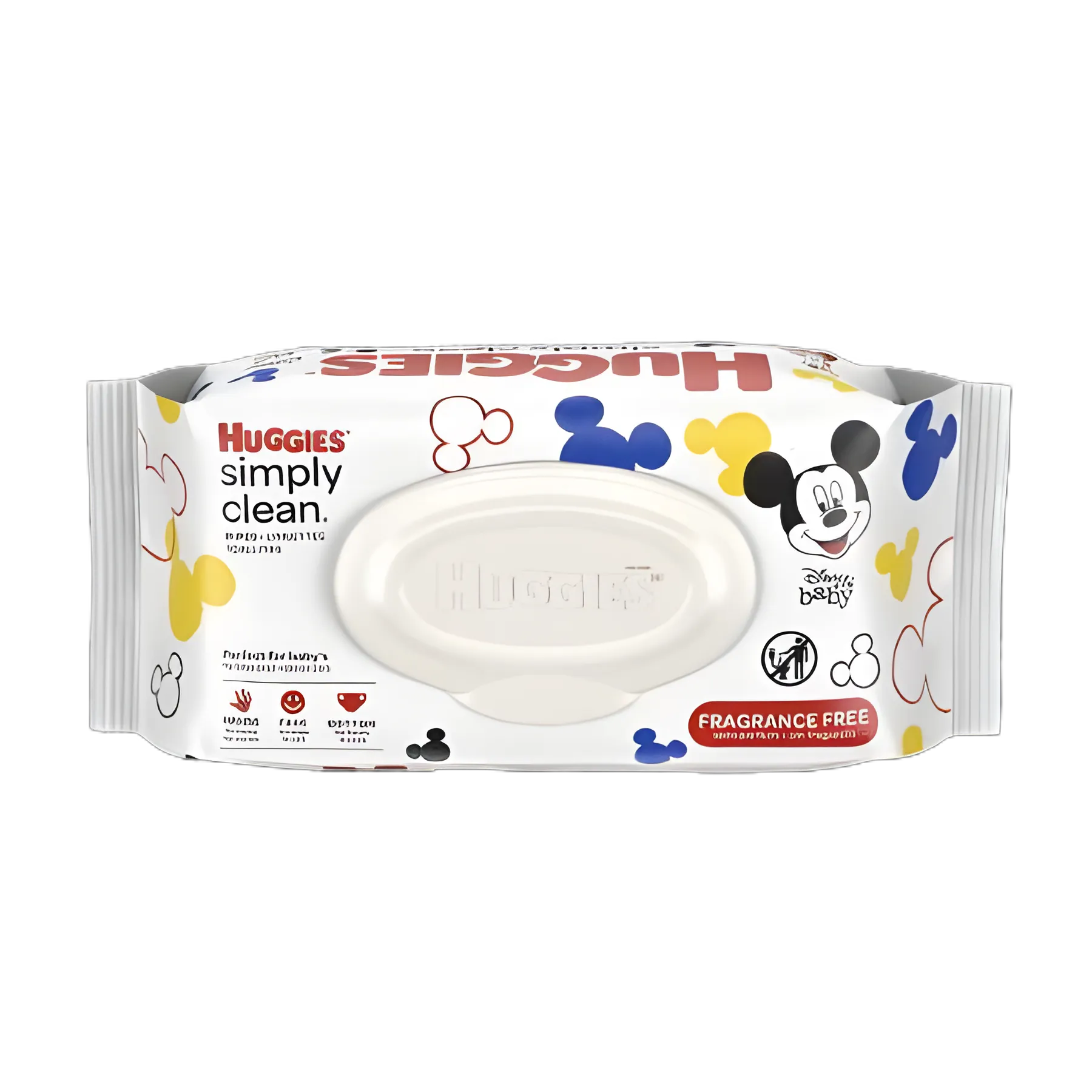 Huggies® Simply Clean® Baby Wipes, Unscented, Soft Pack, 64 Count - Hypoallergenic, Dermatologically Tested