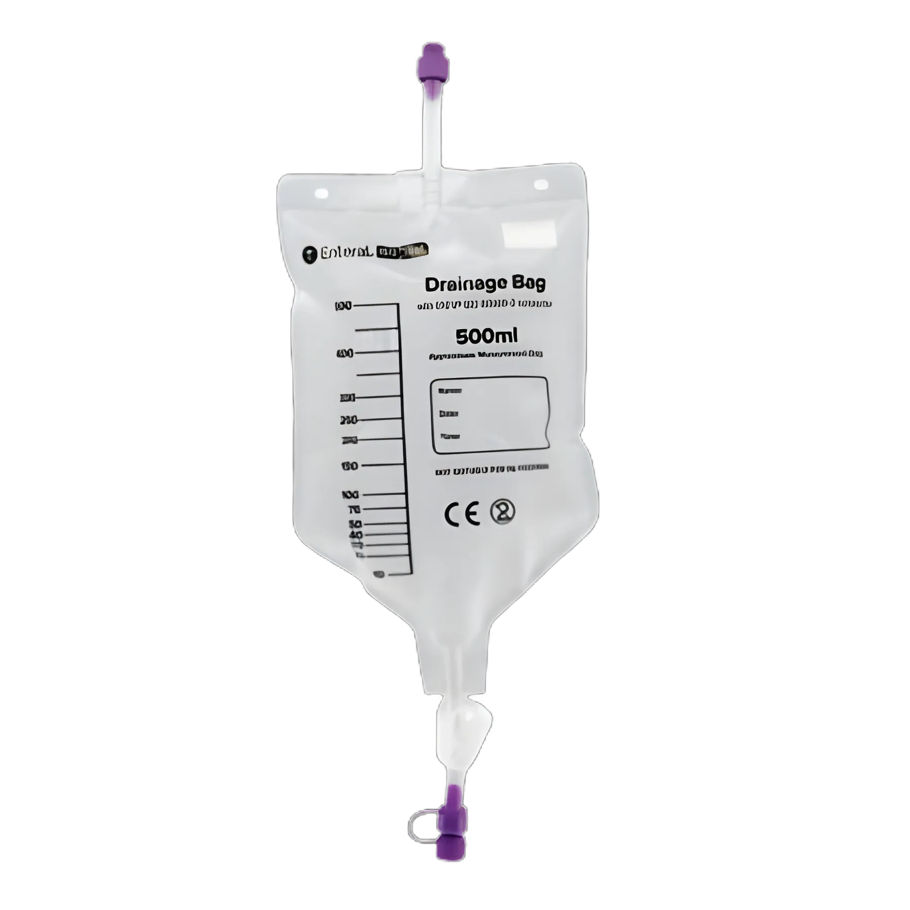Enteral Drainage Bag ENFit® 50 cm Tubing 500 mL Sterile ENFit® Connector Barrier - DBISON-500