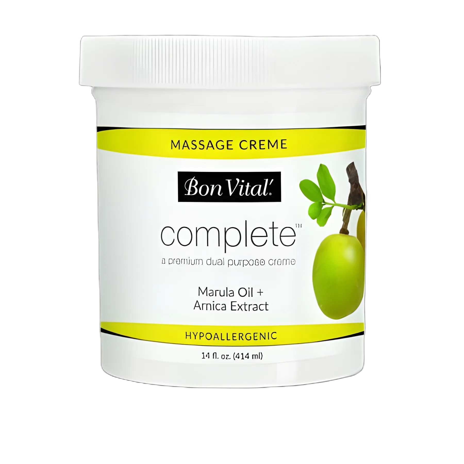 Bon Vital' Complete™ Unscented Massage Cream 14 oz. - Hypoallergenic and Paraben-Free