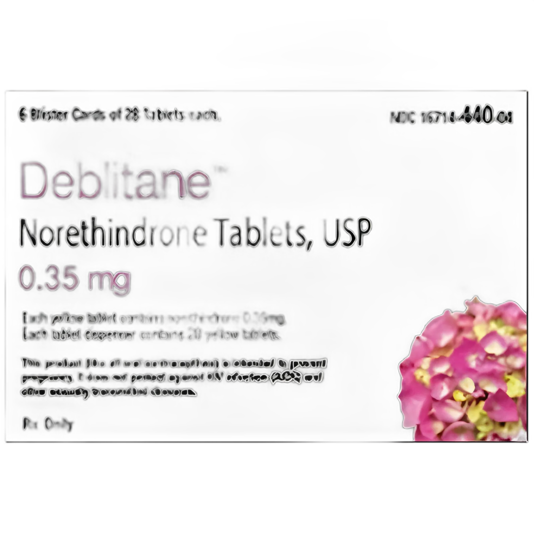 Deblitane Norethindrone 0.35 mg Oral Contraceptive Tablet Blister Pack - 168 Tablets