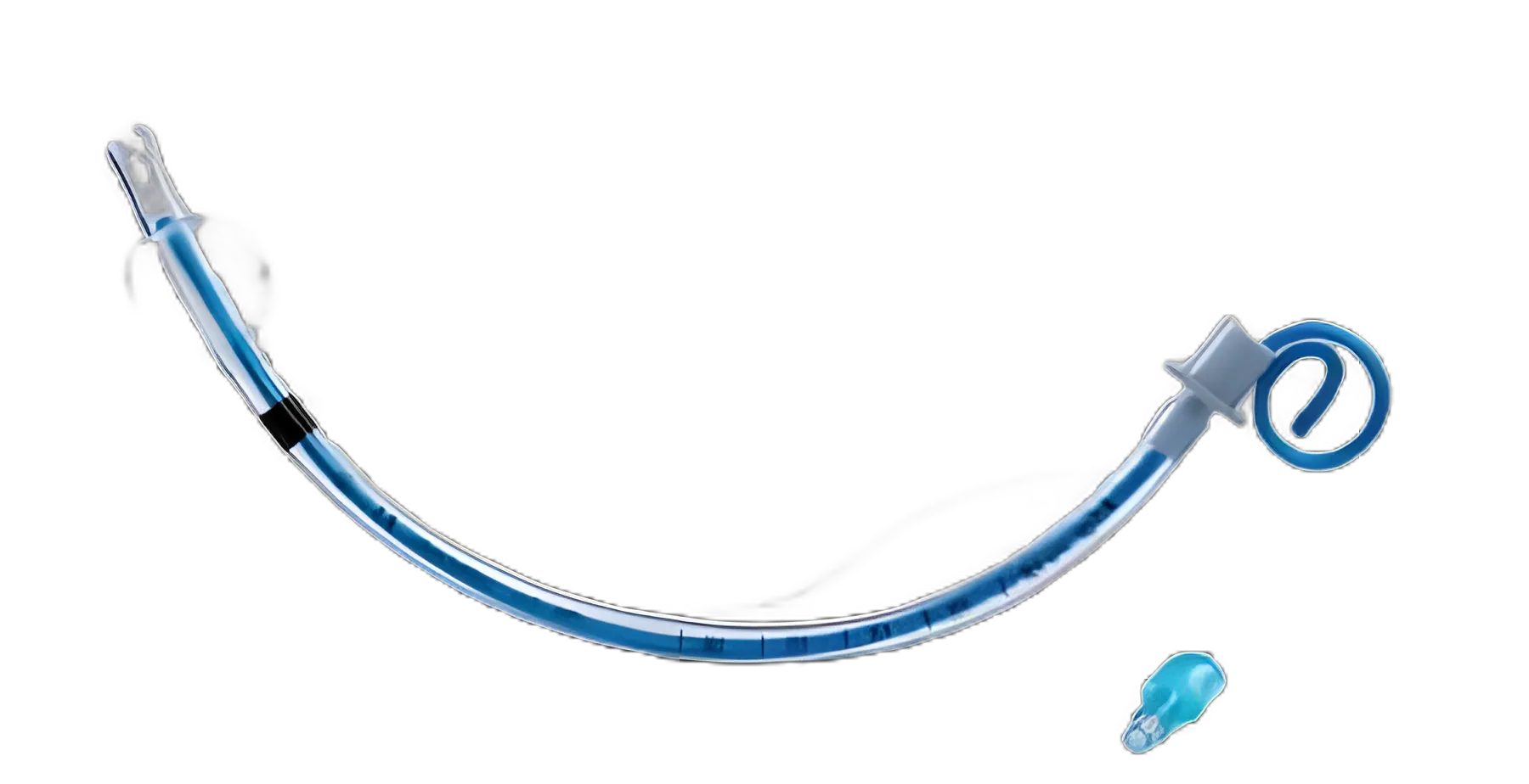 MedSource Uncuffed Endotracheal Tube 2.0mm Neonate, Curved, Kink-Resistant PVC