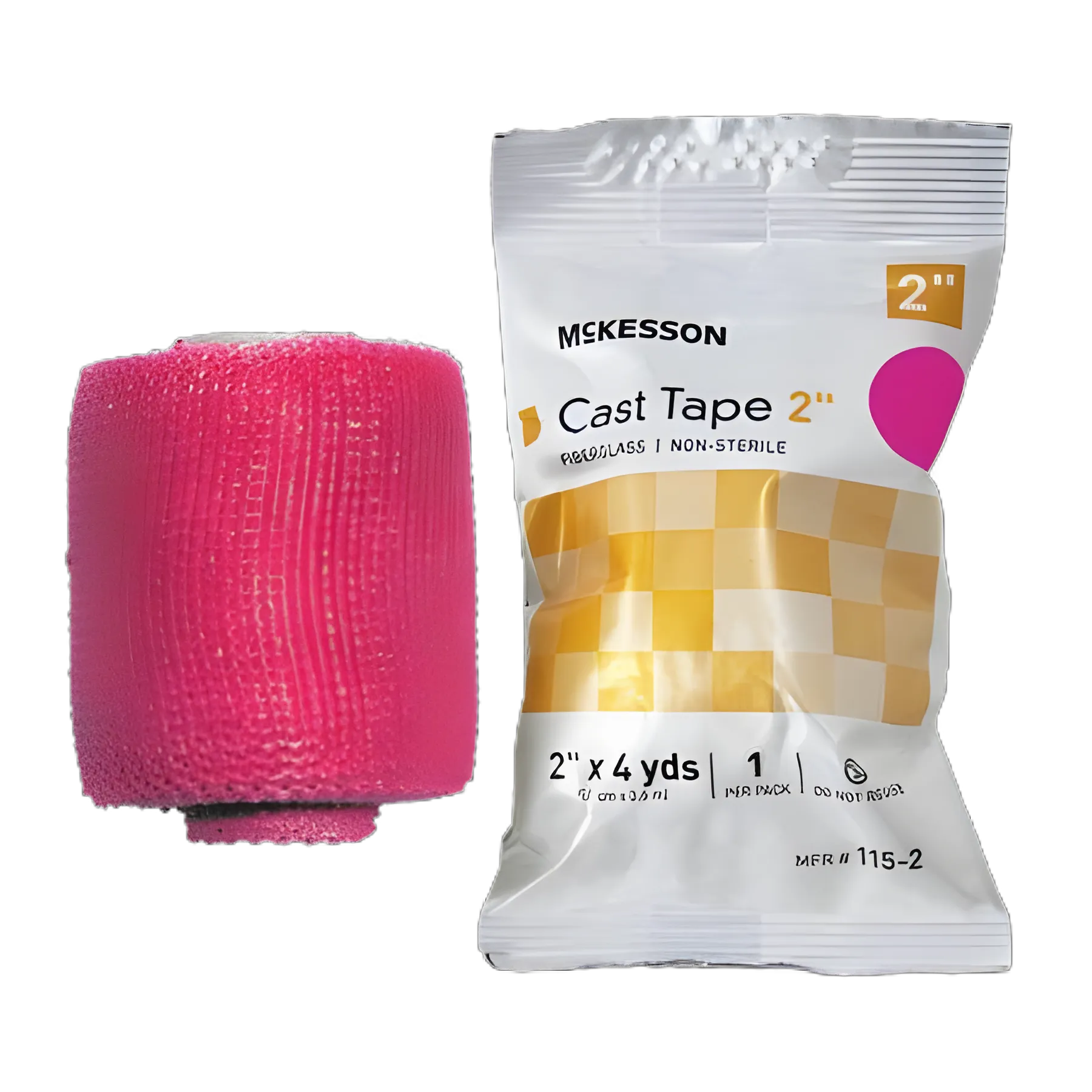 Cast Tape McKesson 2 Inch X 12 Foot Fiberglass Pink