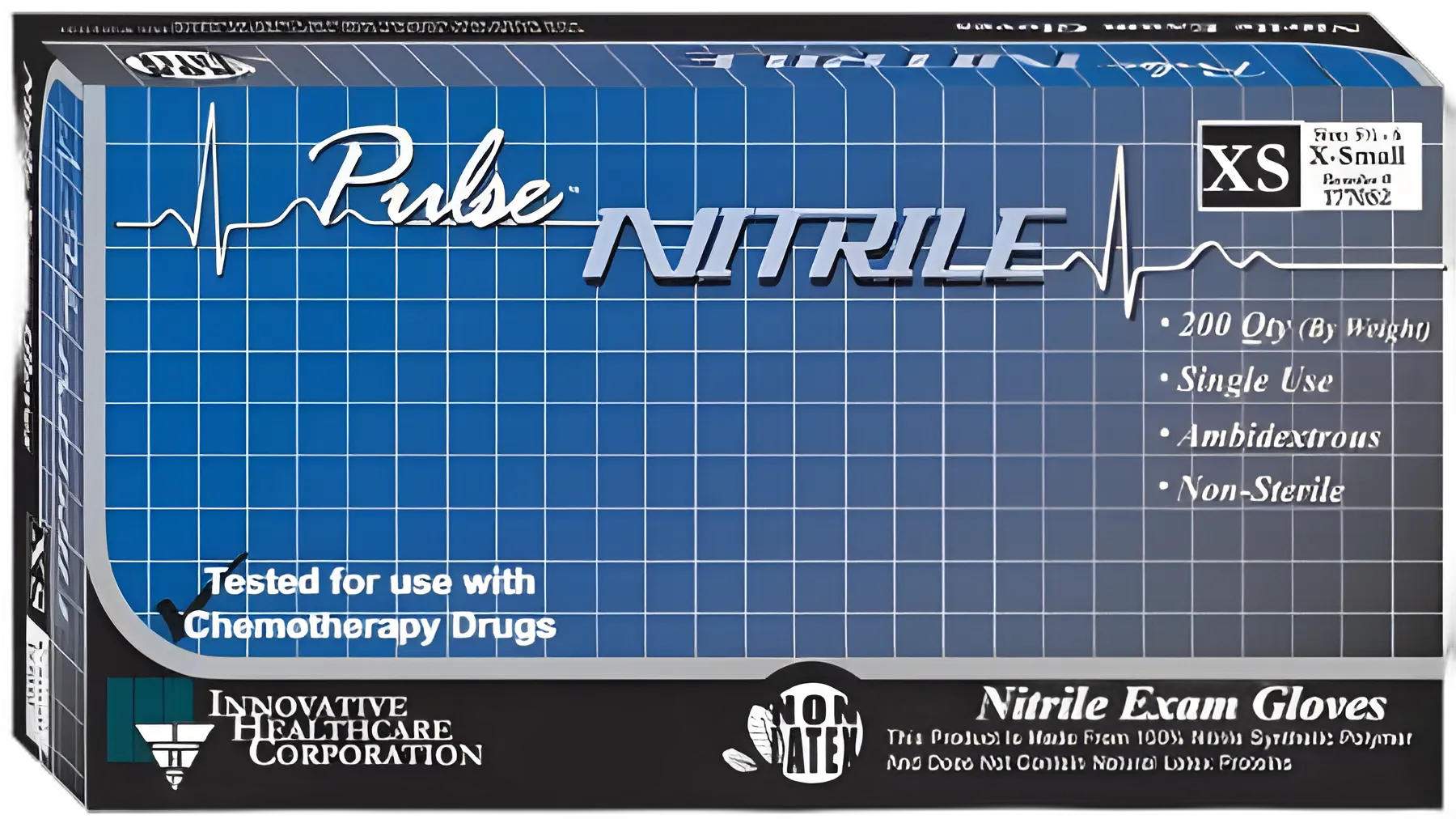 Exam Glove Pulse® Nitrile Large NonSterile Nitrile Standard Cuff Length Textured Fingertips Aqua Blue Chemo Tested