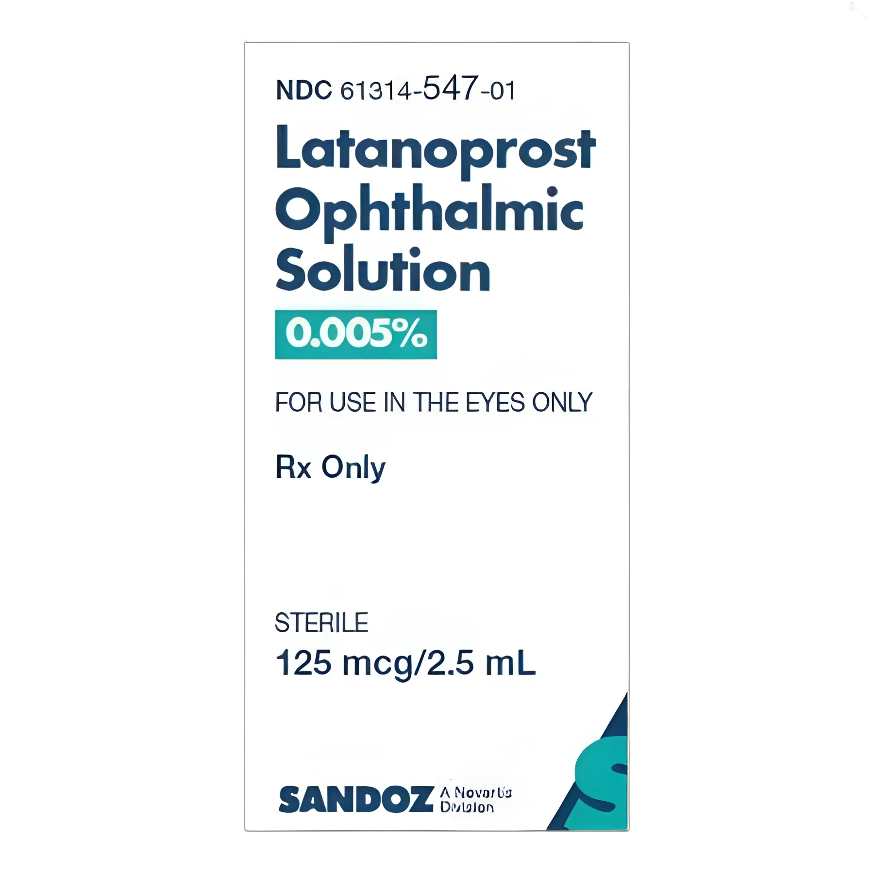 Latanoprost 0.005% Ophthalmic Solution - Prostaglandin Analog Eye Drops, 2.5 mL by Sandoz