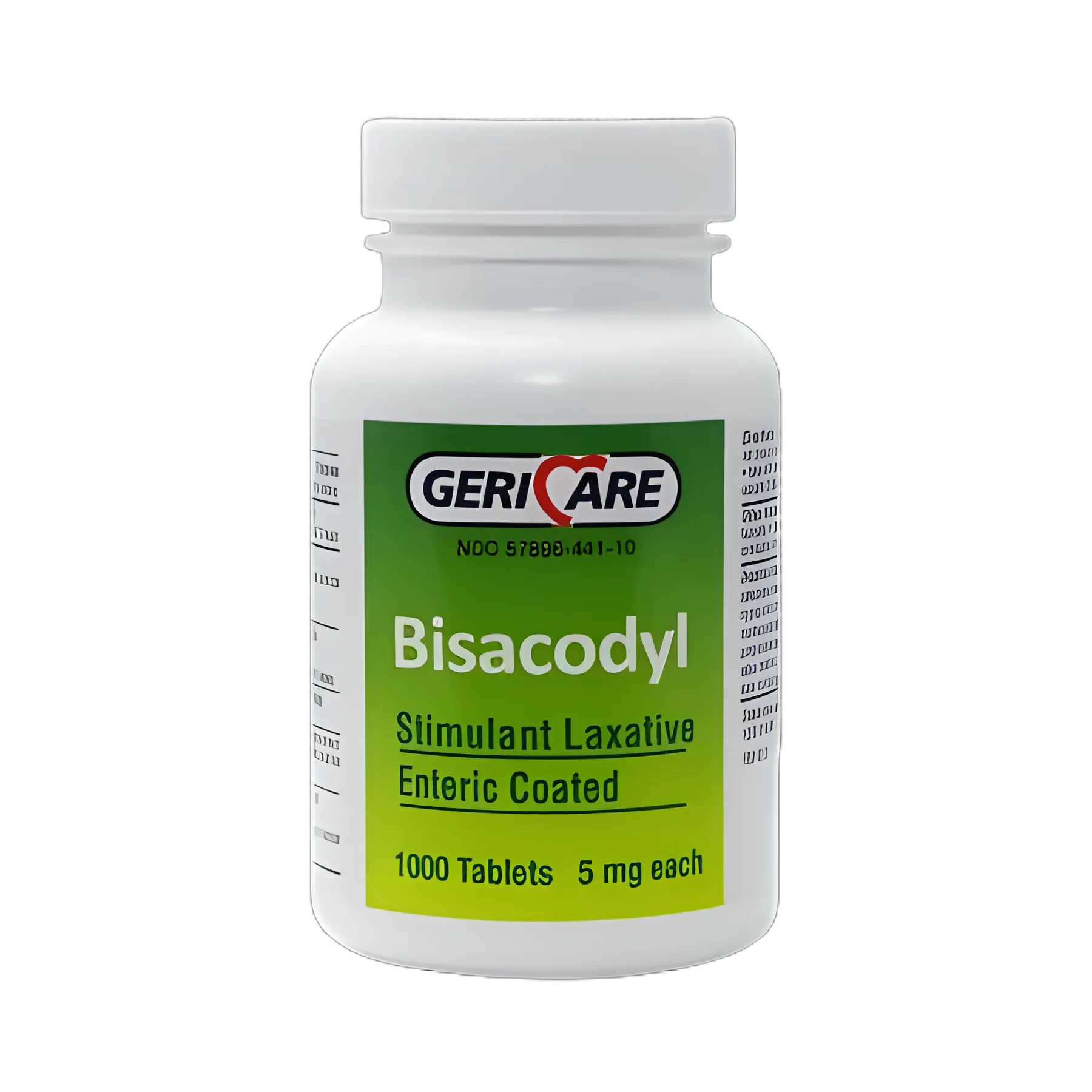 Geri-Care Bisacodyl USP 5 mg Laxative Tablets, 1000 Count - Effective Constipation Relief