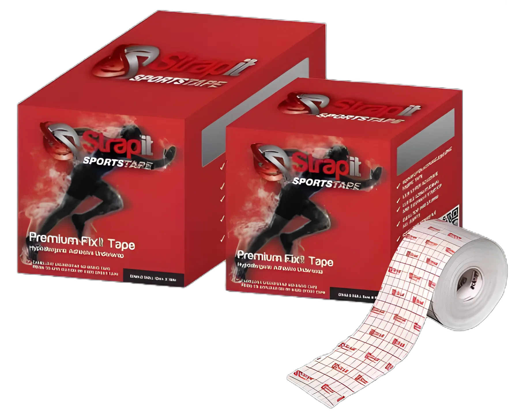 Fixit Premium Eco Athletic Underwrap Tape 2 Inch X 11 Yard - Adhesive Nonwoven Fabric for Joint Support, Red/White