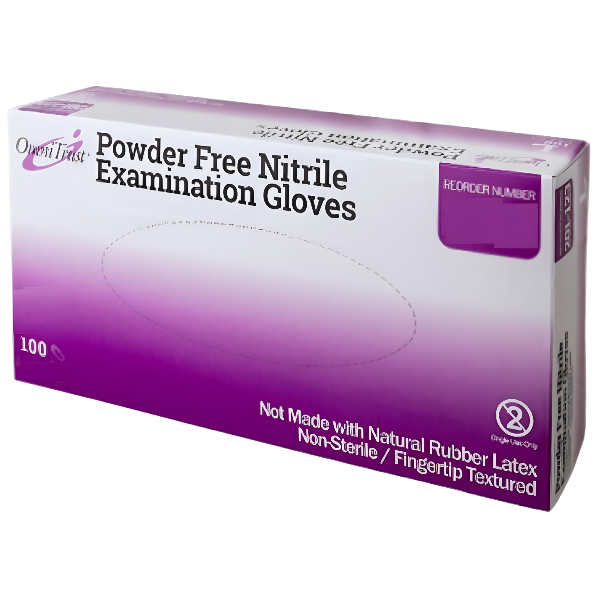 Omni International 201 Extra Small Blue Nitrile Exam Glove Powder-Free Textured Fingers 100/Box, 10 bx/cs