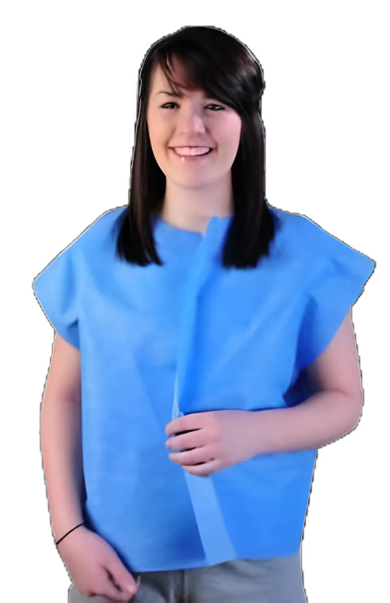 Exam Cape Blue One Size Fits Most Open Sides Without Closure Female