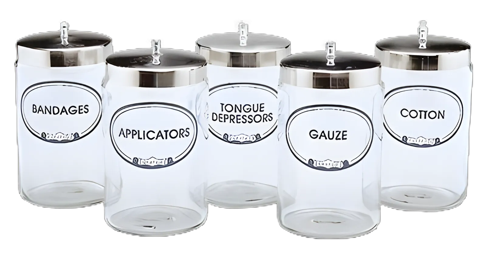 Sundry Jar Grafco® Glass Transparent Glass Jars, Polished Aluminum Cover 4.25 X 7 Inch - 3454