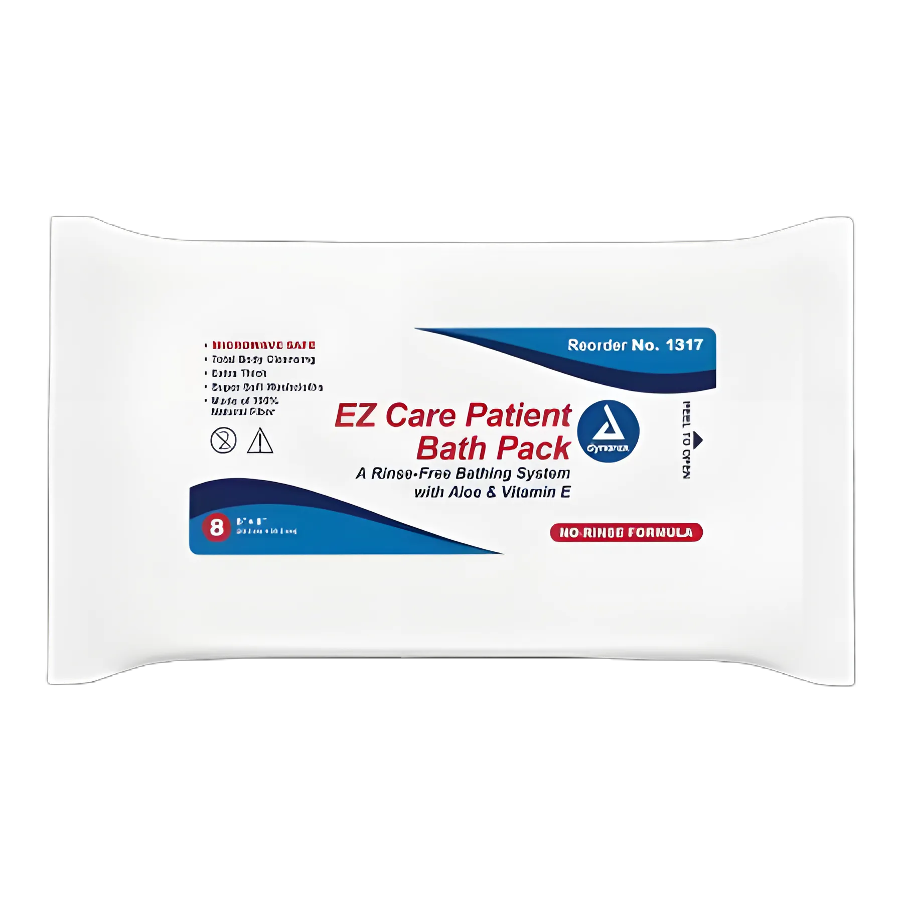 Rinse-Free Bath Wipe Ez Care™ Soft Pack Scented 8 Count