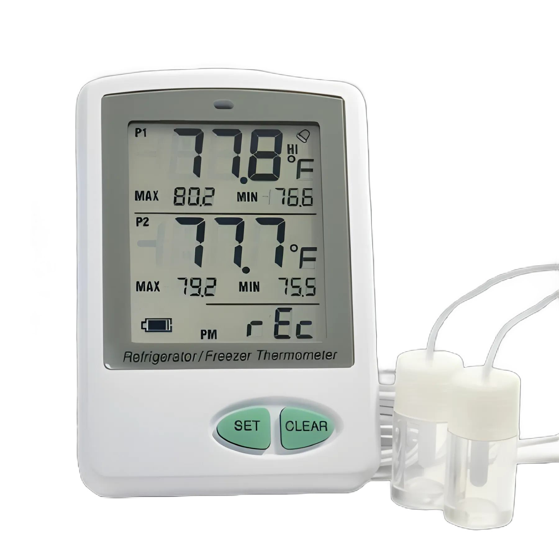 Vaccine Refrigerator/Freezer Data Logger with Dual External Probes & Alarm - Thermco