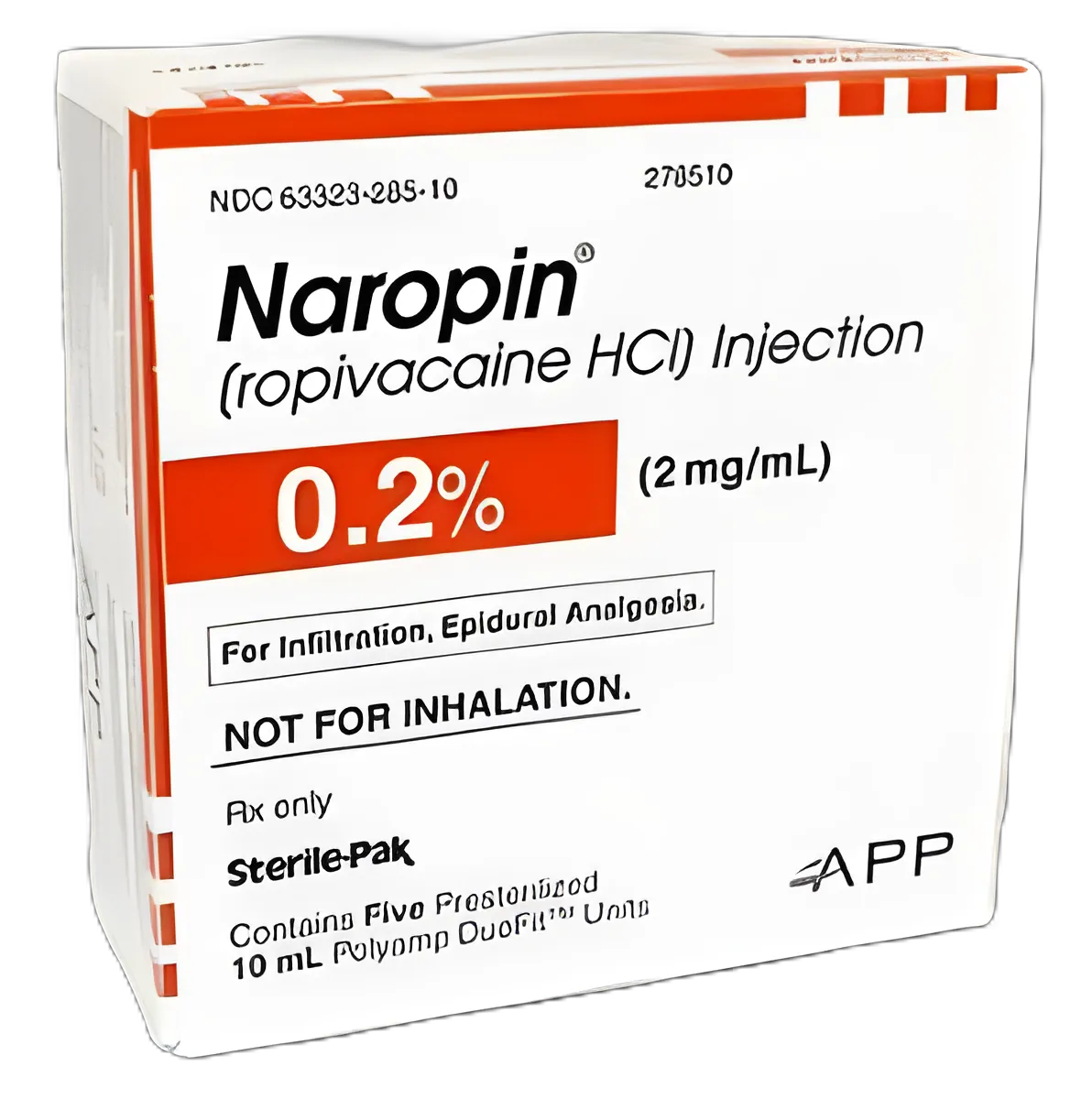 Naropin® Ropivacaine HCl, Preservative Free 0.2%, 2 mg / mL Injection Ampule 10 mL