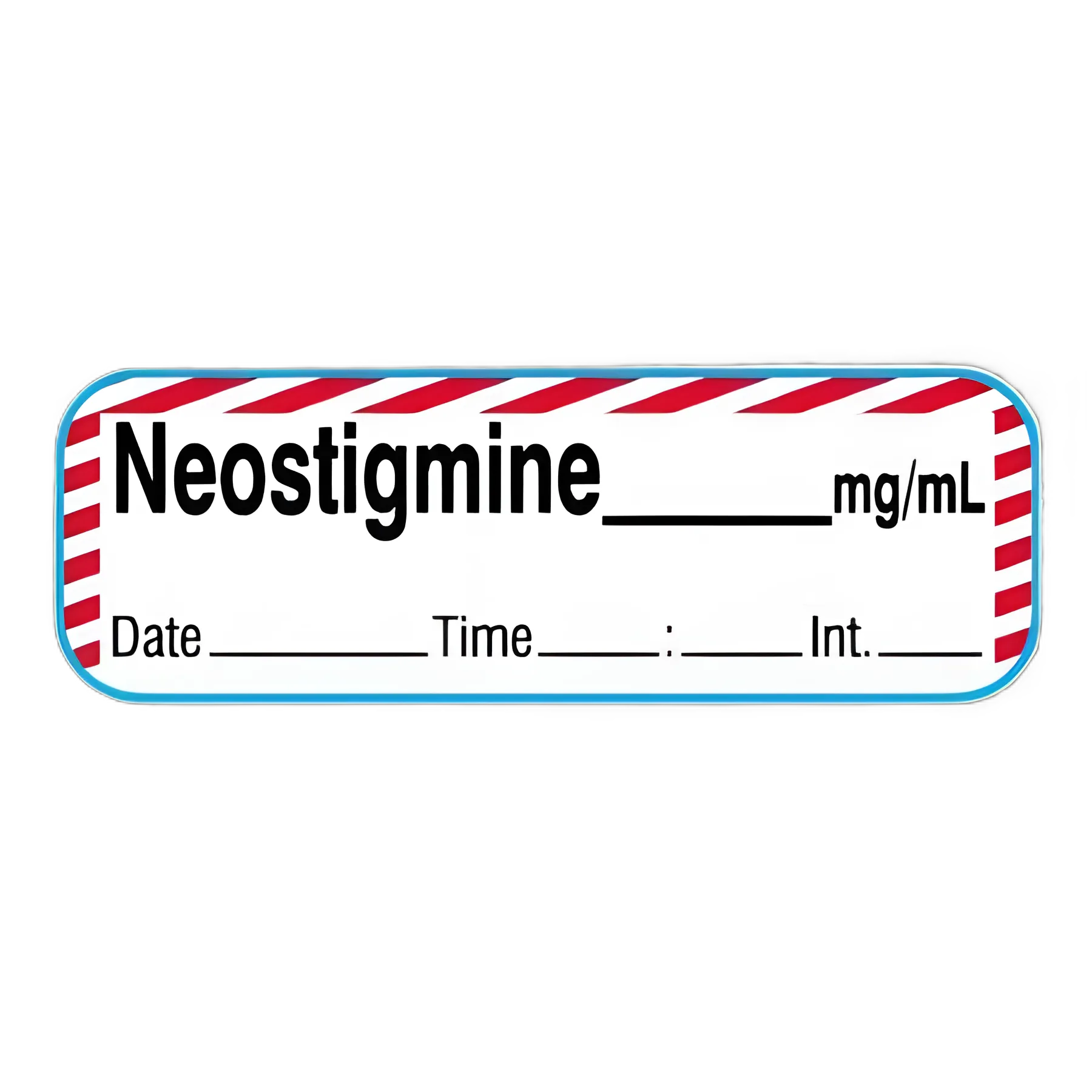 Drug Label Shamrock Anesthesia Label Neostigmine _____ mg / mL / Date _____ Time _____ Int. _____ Blue / Red / White 1/2 X 500 Inch