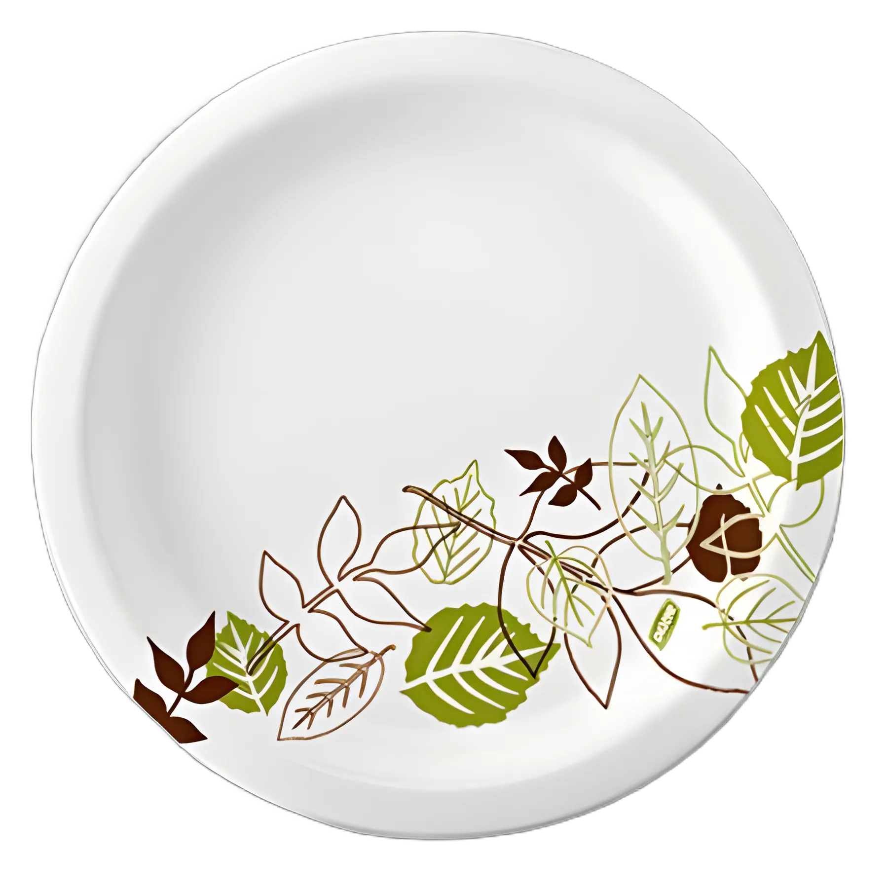 Pathways Soak Proof Shield Heavyweight Paper Plates, WiseSize, 10.13" dia, Green/Burgundy, 500/Carton