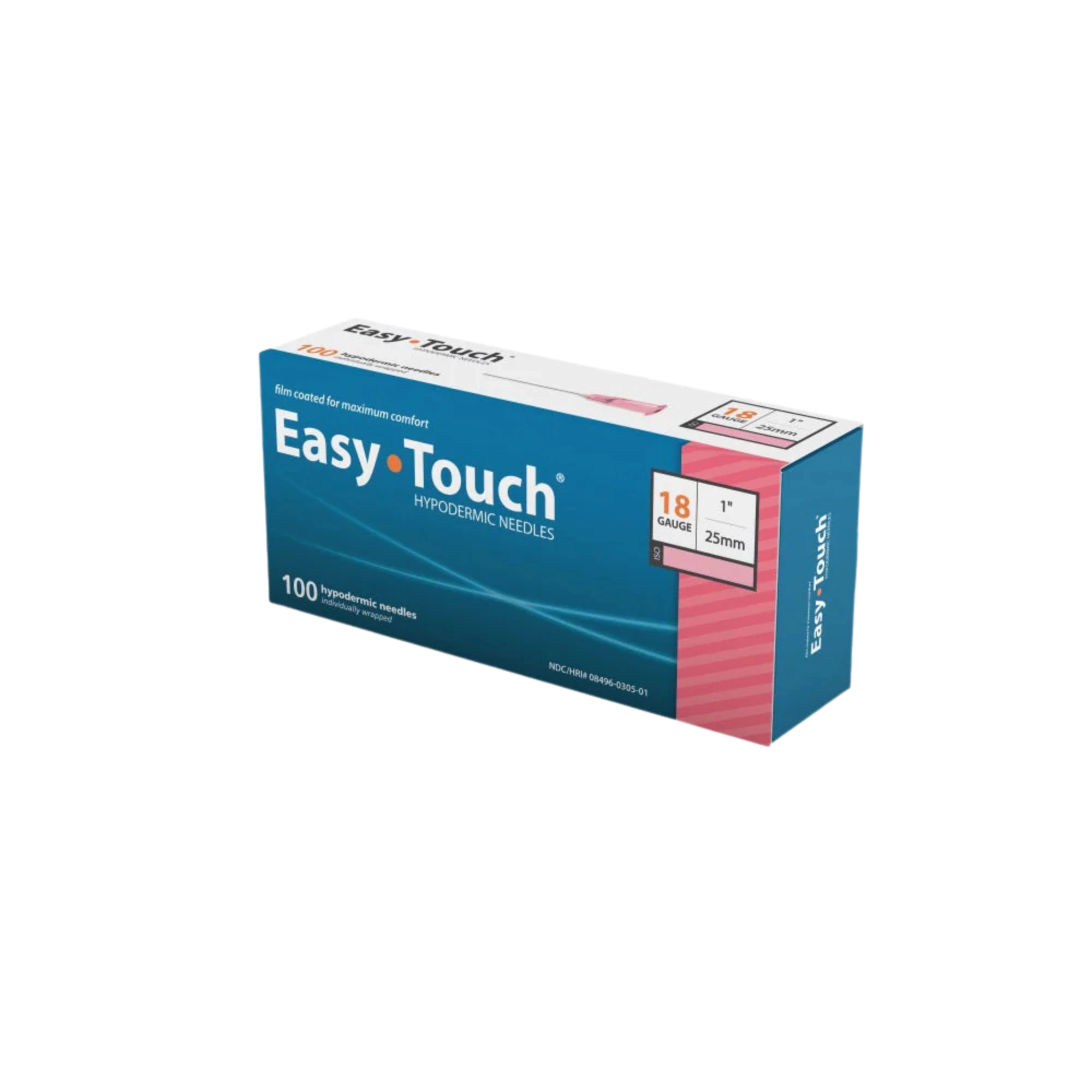 EasyTouch® 18 Gauge 1 Inch Length Hypodermic Needle