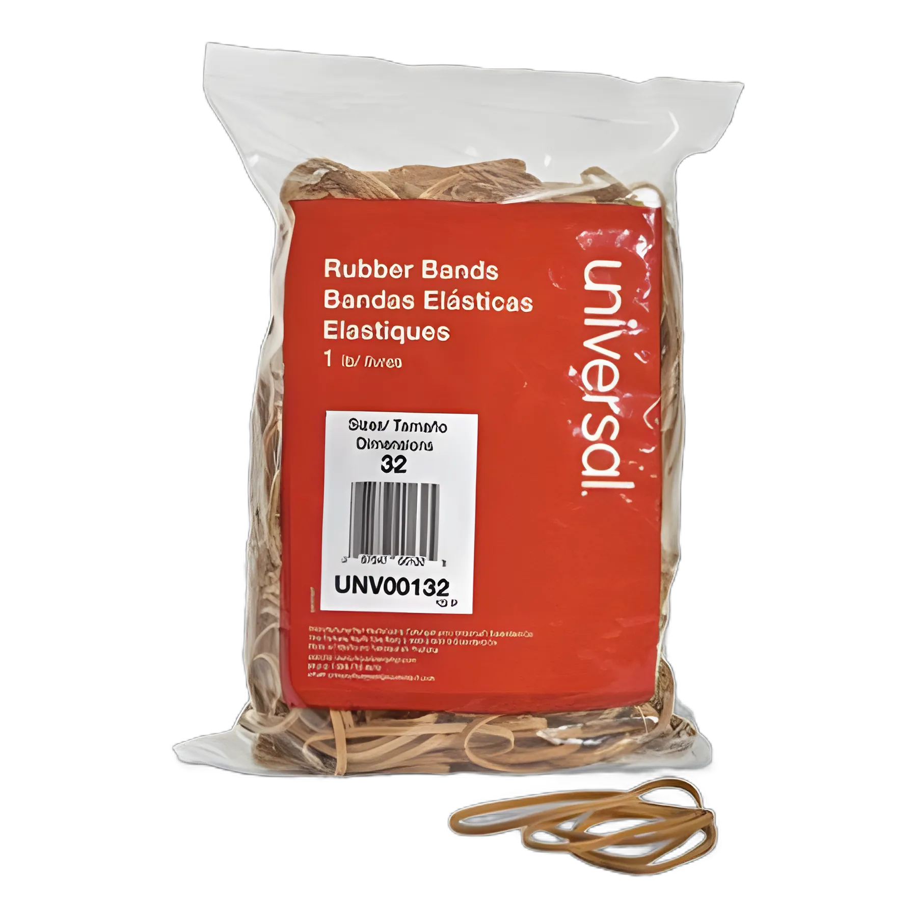 Rubber Bands, Size 32, 0.04" Gauge, Beige, 1 lb Box, 820/Pack