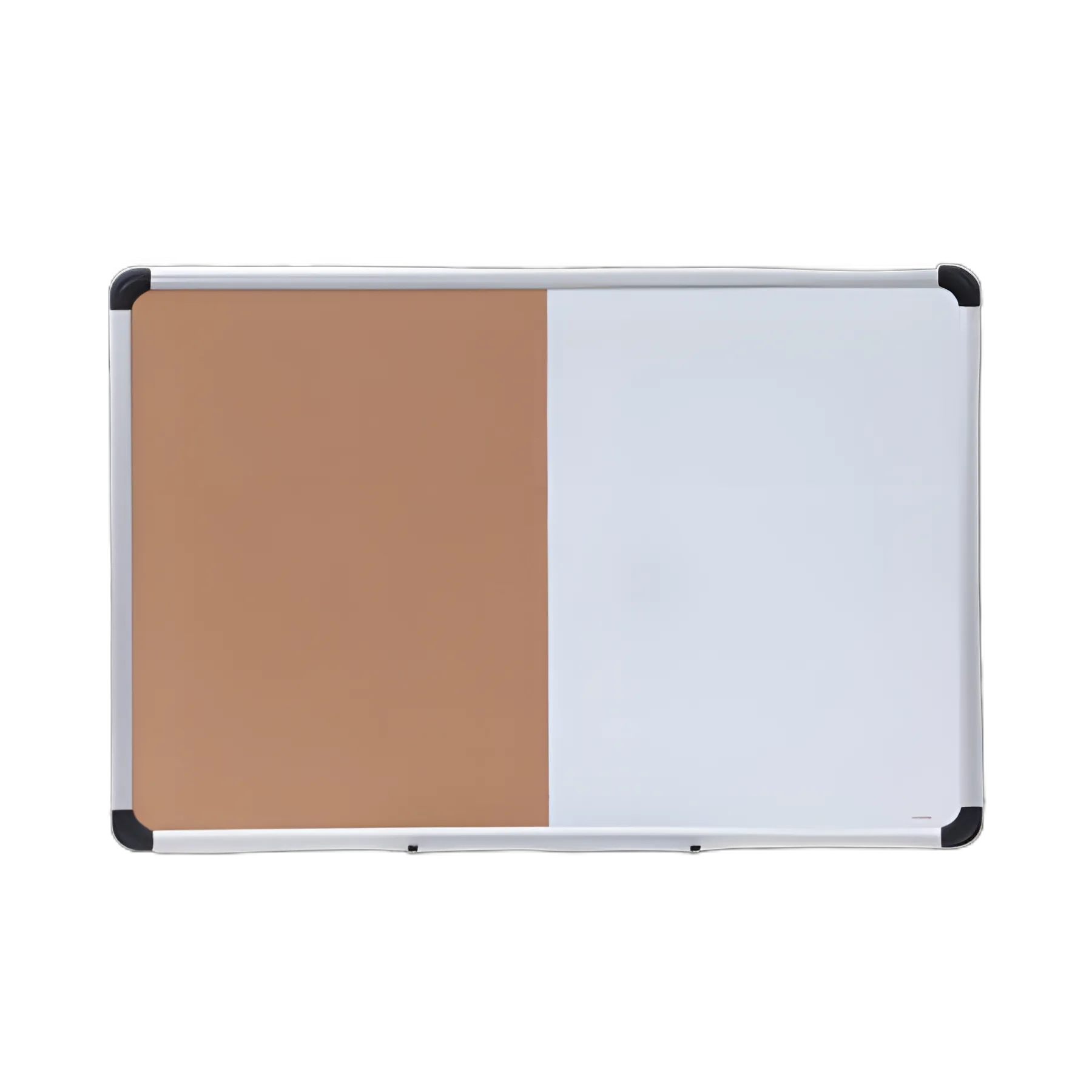 Cork/Dry Erase Board, Melamine, 36 x 24, Tan/White Surface, Gray/Black Aluminum/Plastic Frame
