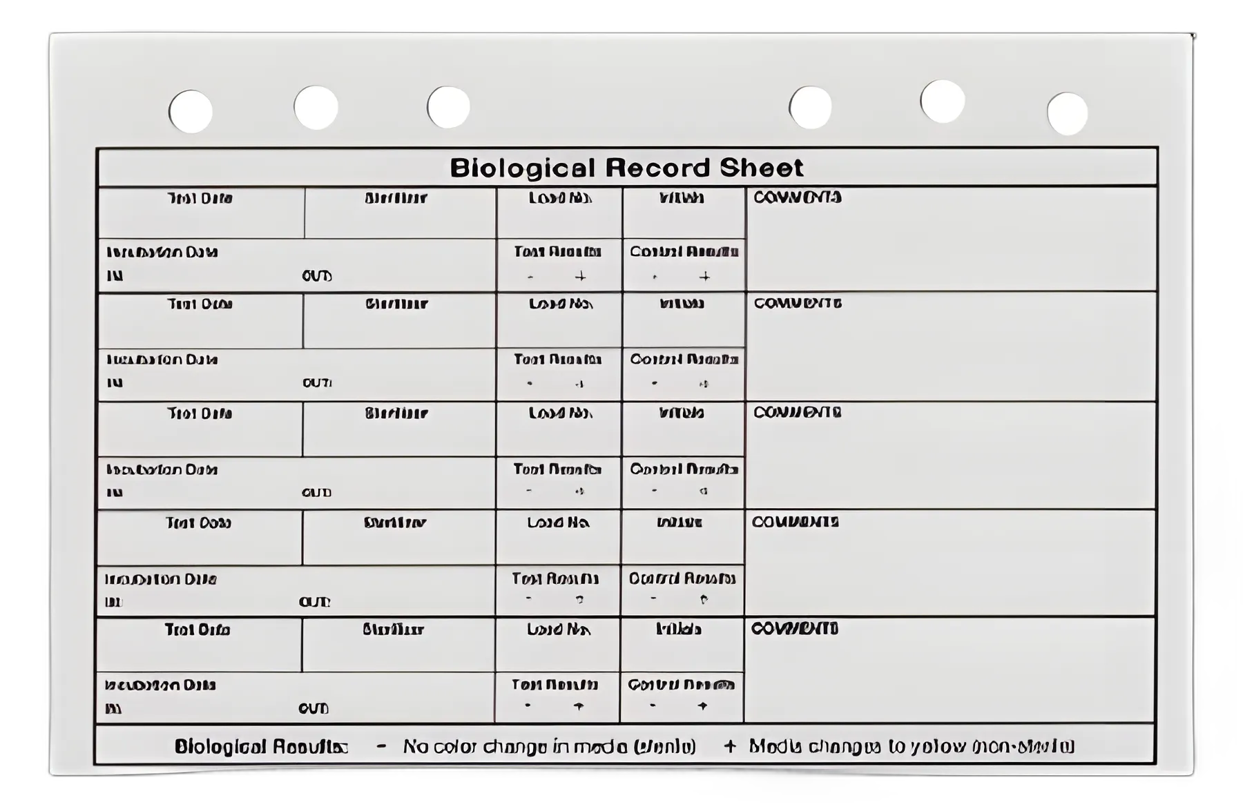 Sterilization Record Sheet EO Gas