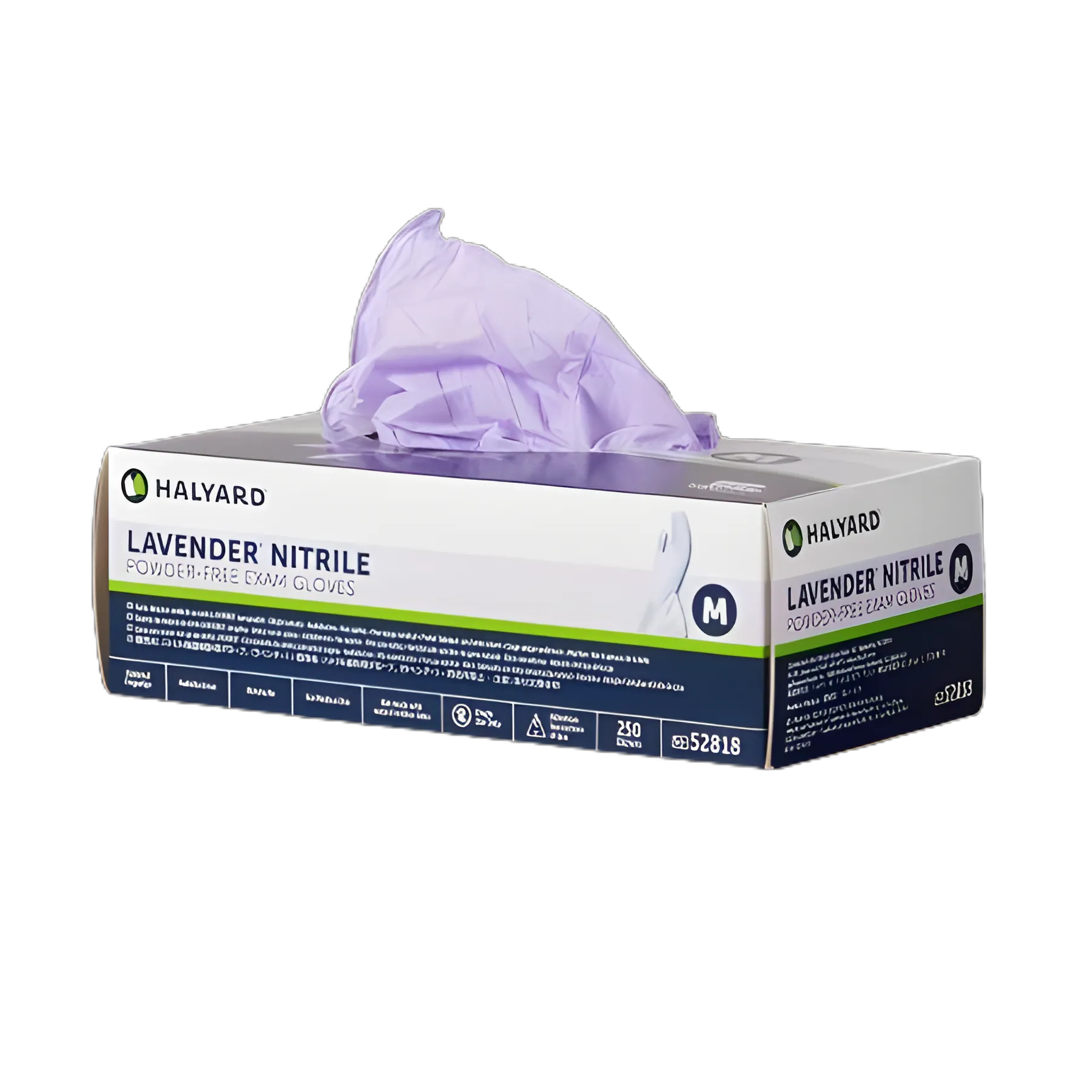 Exam Glove Halyard™ Lavender™ Medium NonSterile Nitrile Standard Cuff Length Textured Fingertips Lavender Not Rated